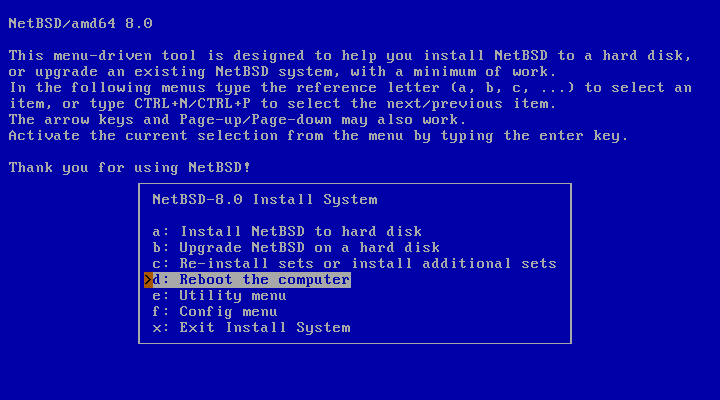 Reboot to finish installation